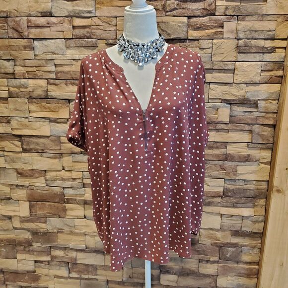 MAURICES BLOUSE POLKA DOT SLEEVELESS POLYESTER SIZE 3X - Picture 1 of 7